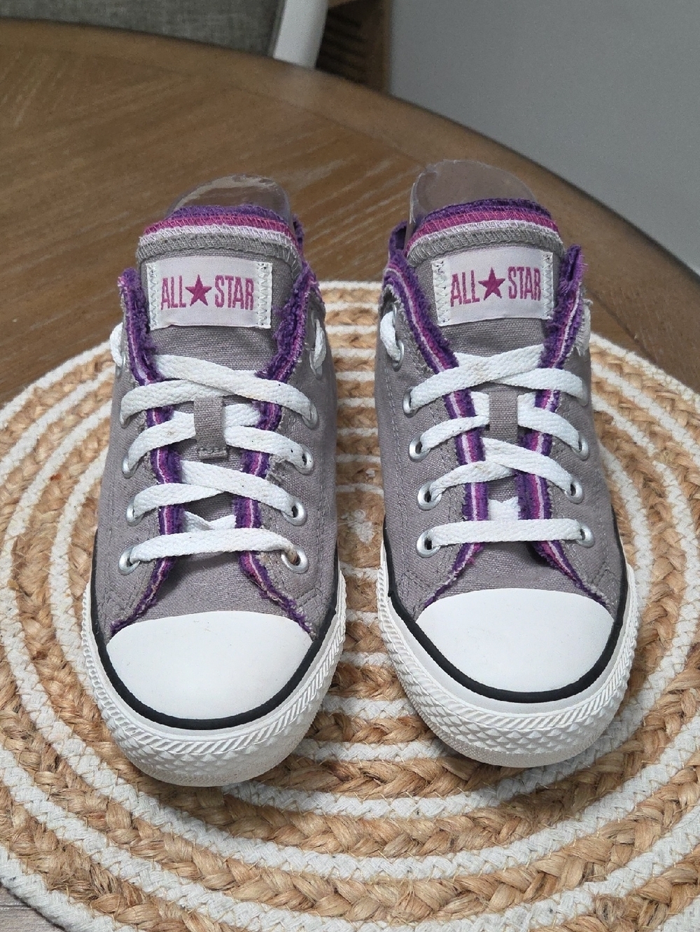 Converse All Star Low tops Multi Tongue Sneakers In Grey/Purple, Size 8W/6M